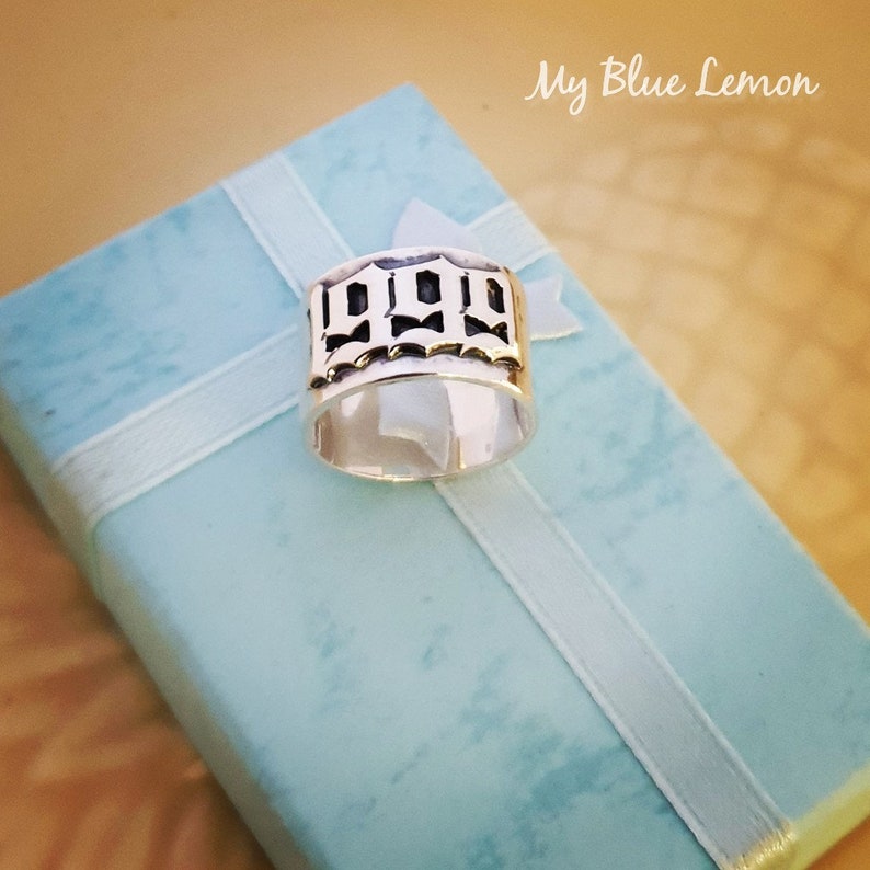 1985,Dad Ring Goth Style Men/'s Ring Number Ring Gift For Him Hand Made Man Ring 1999 Silver Old English 1980 Special Year Ring
