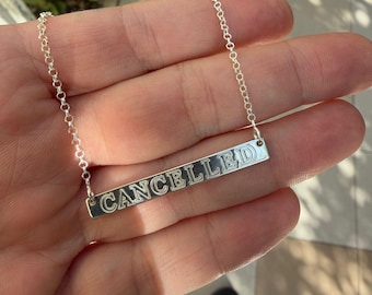 Sterling Silver Bar Necklace Personalized