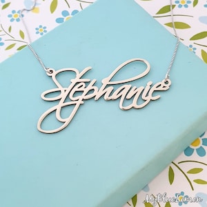 Name Necklace Sterling Silver 925 Stephanie Style • Custom made in any Name!