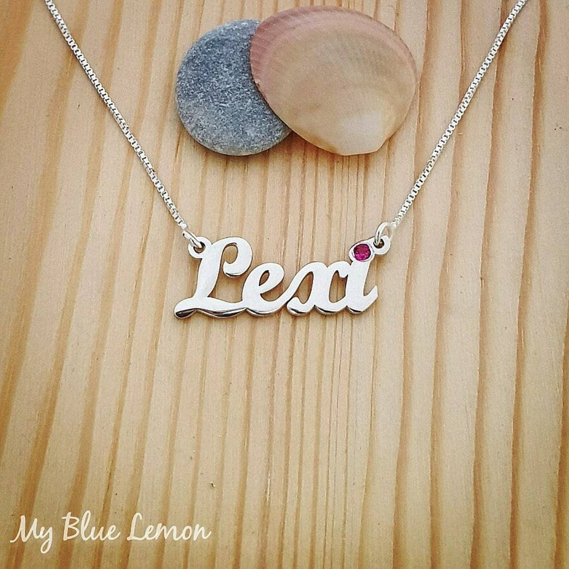 Nameplate Necklace Lexi Style Solid Sterling Silver Name Chain
