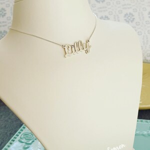 Script Sterling Silver Name Necklace with Birthstone Lilly Style