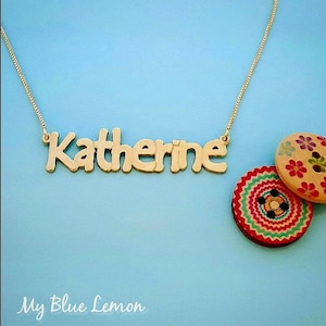 Solid Gold Nameplate Necklace