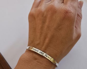 Customizable Cuff Bracelet Sterling Silver or Gold Plated