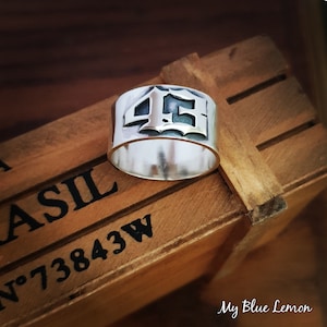 Personalized Sterling Silver Number Ring - Custom Date Ring