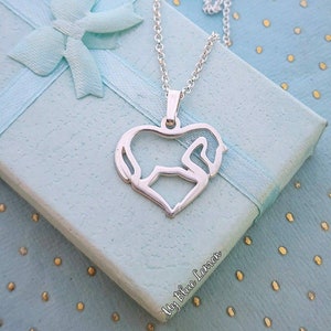 Sterling Silver Horse Heart Charm Necklace: Equestrian Jewelry