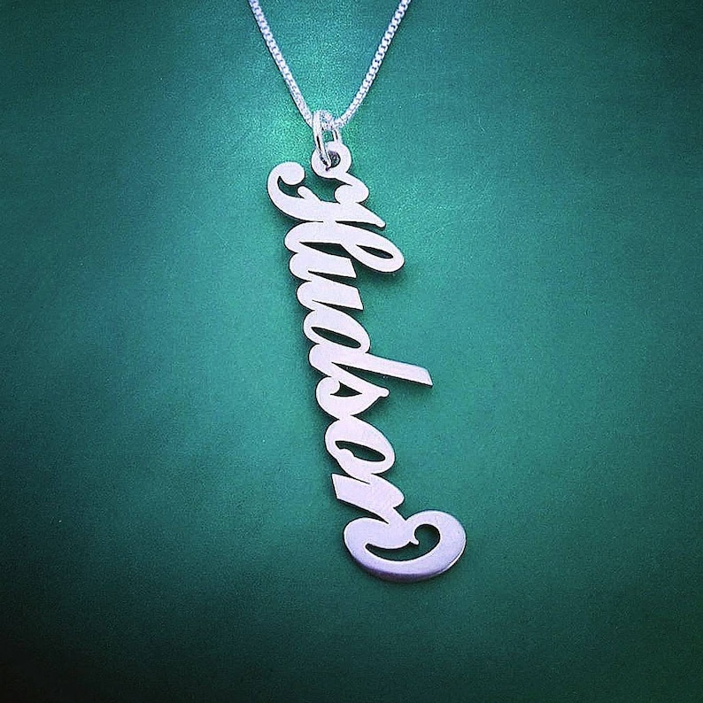Lily Style Name Pendant Sterling Silver Name Necklace Etsy