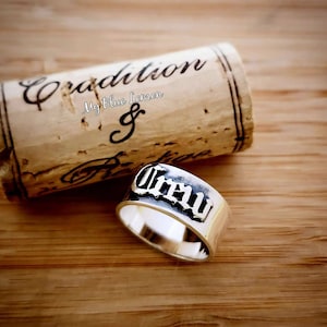 Personalized Sterling Silver Old English Name Ring