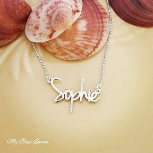 Silver Name Necklace Delicate Dainty Birthday Gift Special Sophie Style
