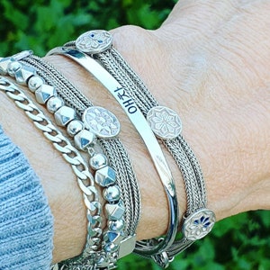 Korean Nameplate Bracelet Solid Sterling Silver 925 Custom made