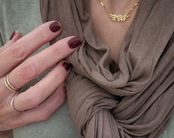 Paleo Hebrew Necklace Solid 14k Gold YHVH Yahweh Tetragrammaton Pendant Jehova Yehova Small Petite