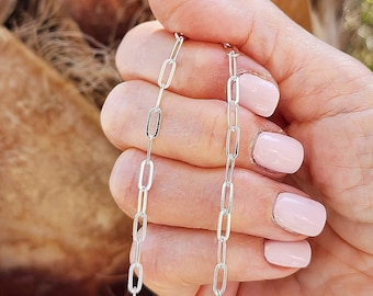 Paperclip Chain • Sterling Silver or Gold Plated Whole Chain