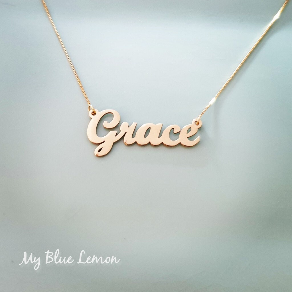 Grace Name Necklace Order Any Name 14K 