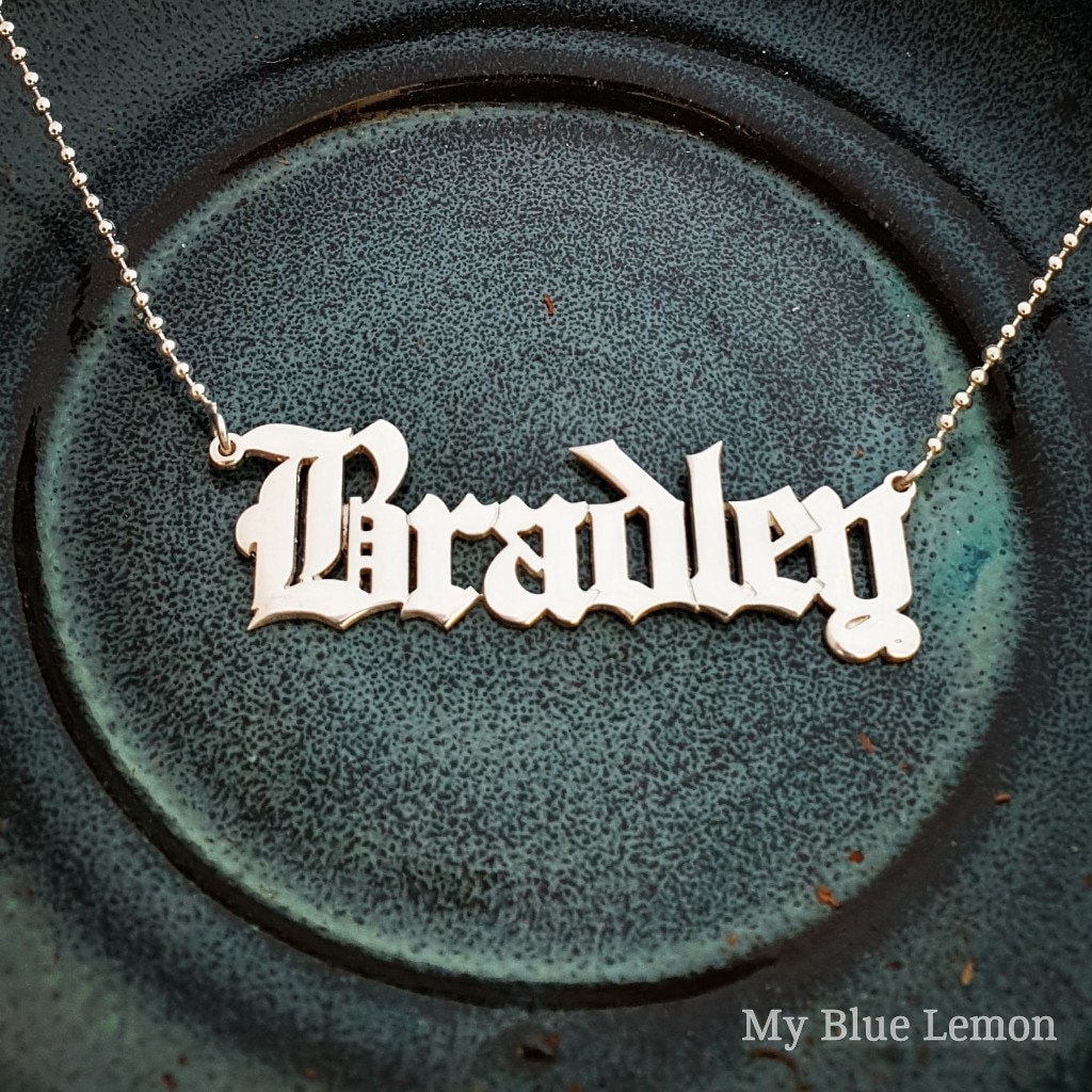 Large Men's Name Necklace Order Any Name/ Silver Necklace Etsy