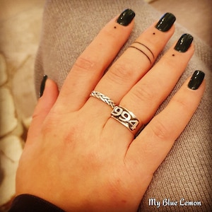 Year Ring Number Ring Graduation Ring Birth Year Ring - Custom Made Solid Sterling Silver 925