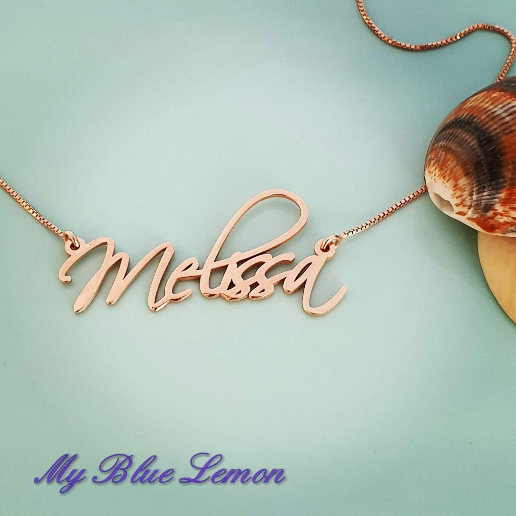18 K Rose Gold Plated Melissa Name 