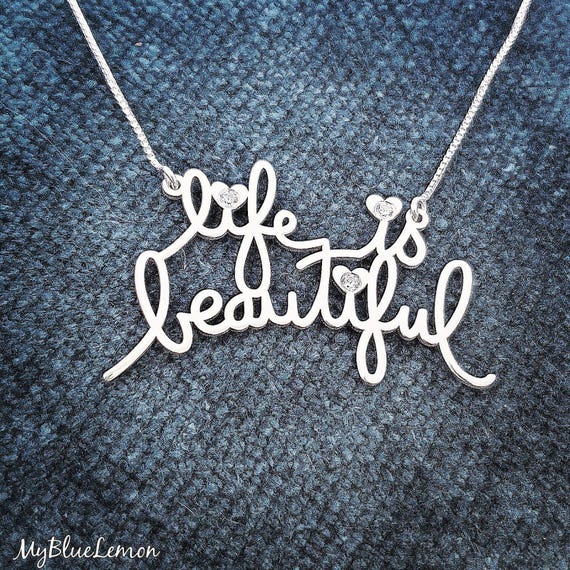 Necklace that says beautiful discount