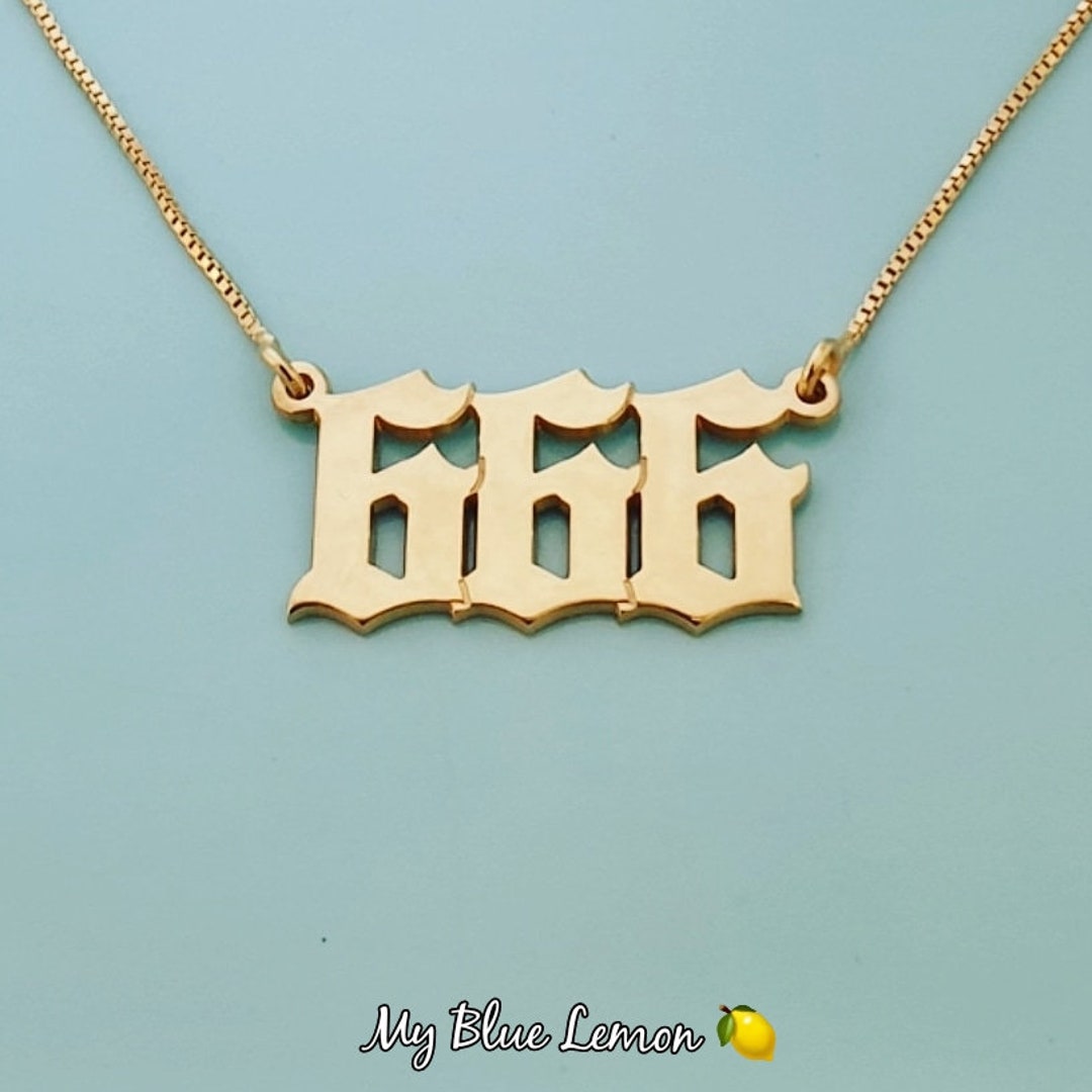 Solid 14k Gold Number Necklace Customized 666 777 Area Code Etsy new-mexico-area-code-maps