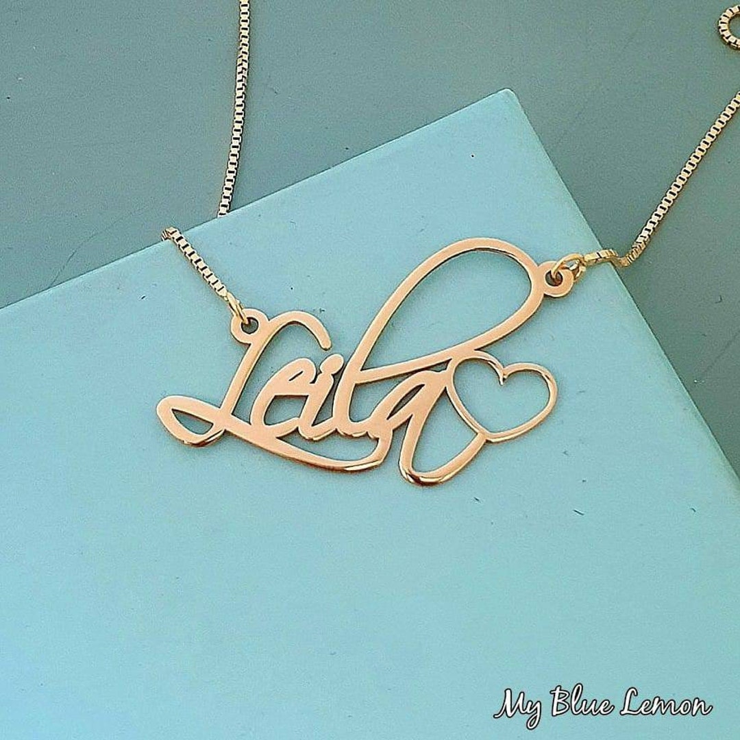 Name Necklace Personalized Solid Real Pure 14k 14 Karat Gold