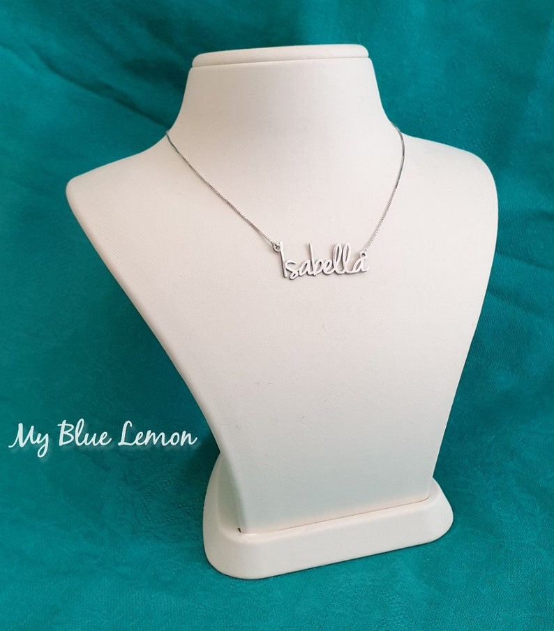 delicate gift for her Isabella Name Necklace Silver Name necklaces