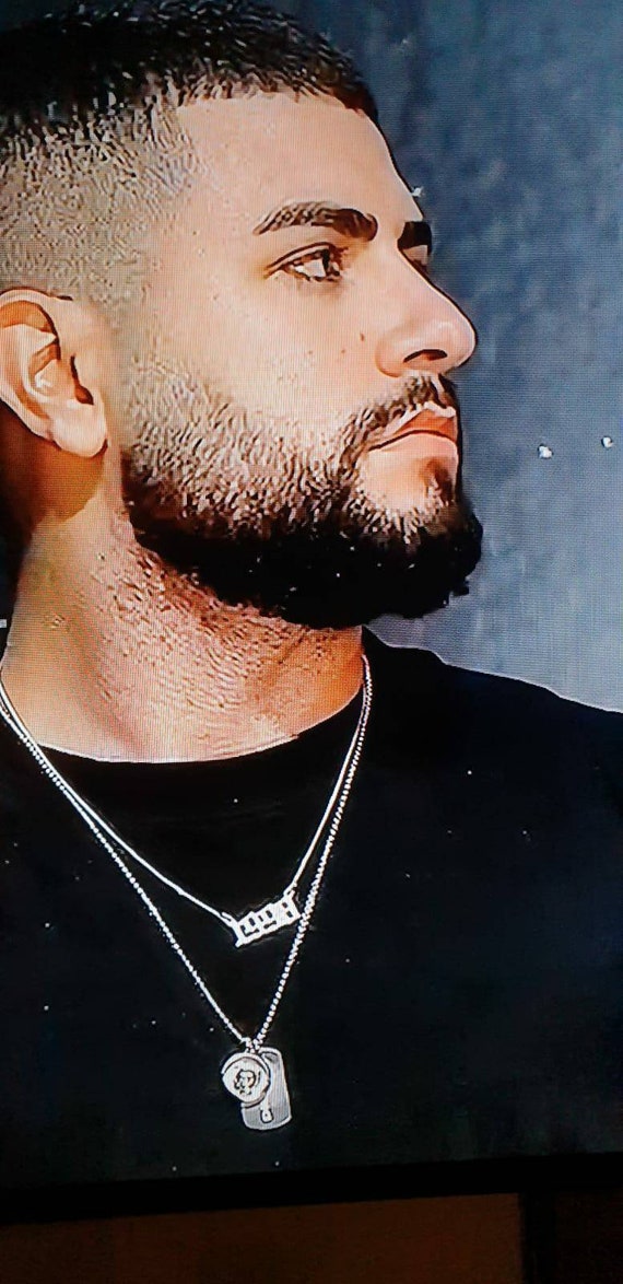 Real White Gold Number Necklace 1990 
