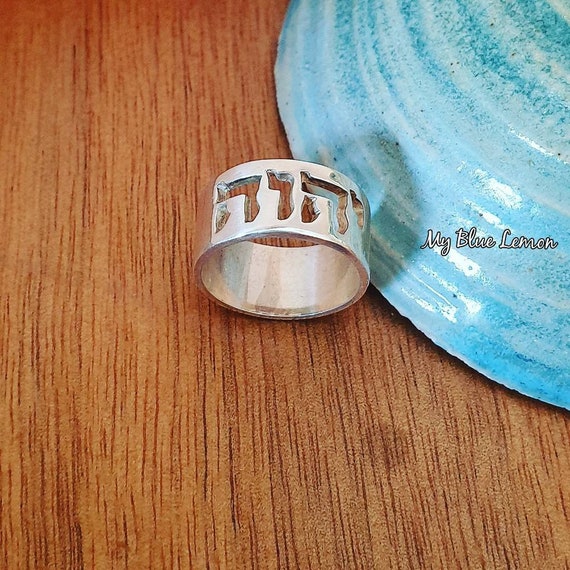 Buy Personalized Hebrew Quote Ring Adjustable Band for Men Women Engraved  Custom Ring Family Name Ring Hebrew Nameplate Am Yisrael Chai Rings Online  in India - Etsy