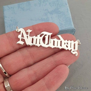 Personalized Name Necklace Sterling Silver Old English Gothic Design