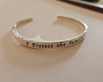 I Protect the Family Adjustable Cuff Sterling Silver