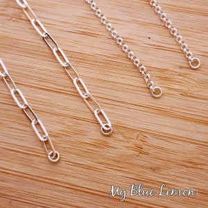 Gold Replacement Chain for Name Pendant • UPGRADED QUALITY CHAINS • 18k Gold Plated or Solid Sterling Silver • Special 2 Sided Gold Chains