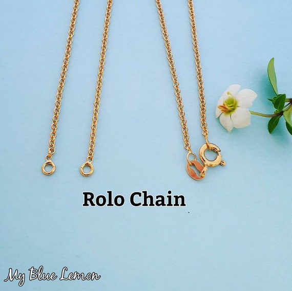 Replacement Chain for Gold Name Pendant 2 Sided Chain 18K Gold Plated