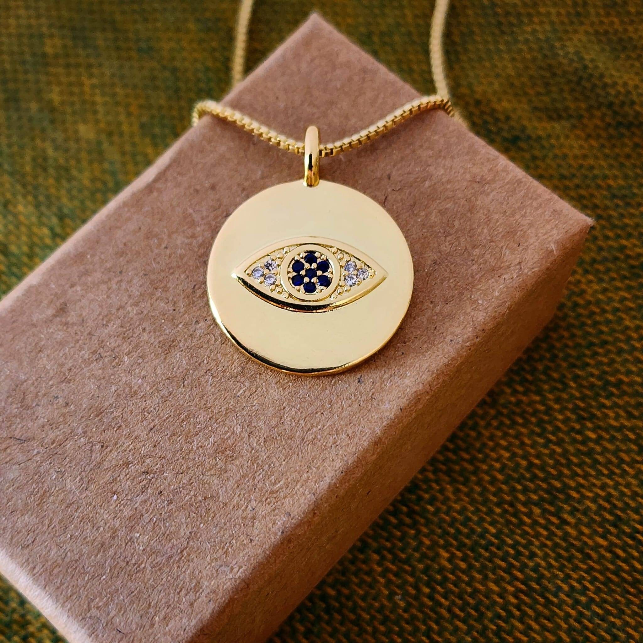 Eye Necklace Gold Protection Pendant