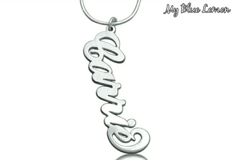 Lily Style Name Pendant Sterling Silver Name Necklace Etsy