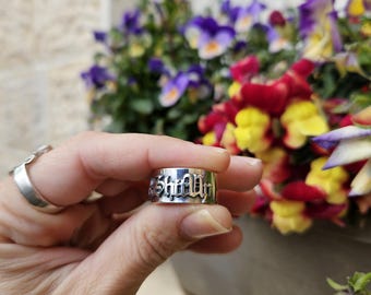 F S U Ring | Sterling Silver Raised Letters | Old English Customized Ring