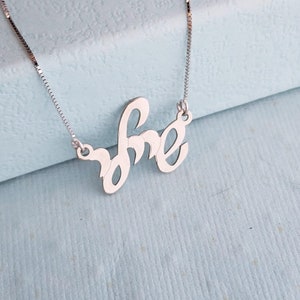 Handwriting Font Hebrew Name Necklace