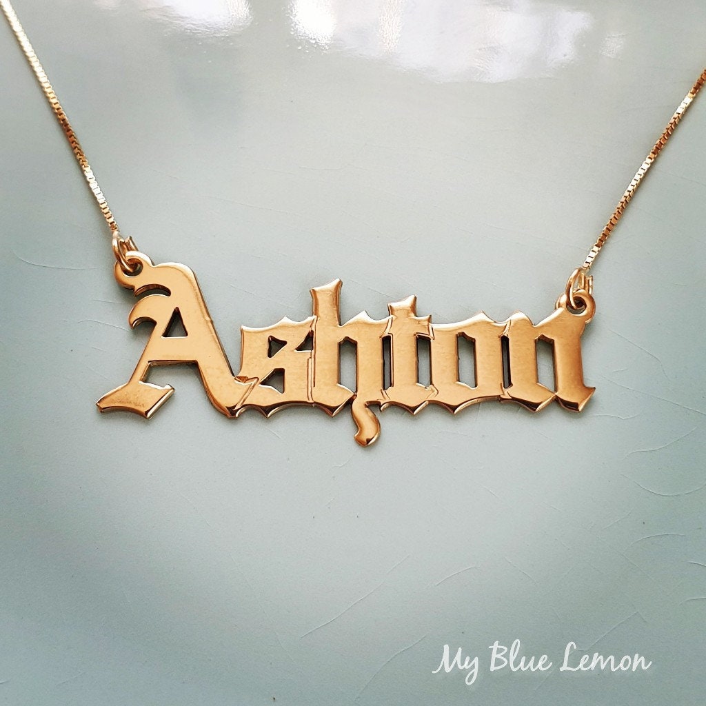 Men's Name Necklace ORDER ANY NAME Large Nameplate Etsy