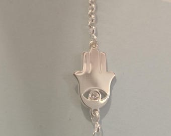Custom Hamsa Bracelet with Birthston