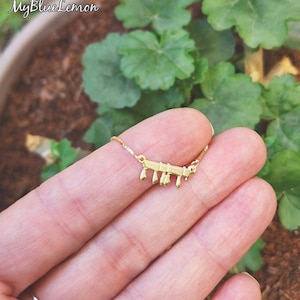 Yahweh Necklace Tiny Small Solid 14k Gold Name of God MINI Hebrew Pendant and Chain YHWH | YHVH 7mm tall