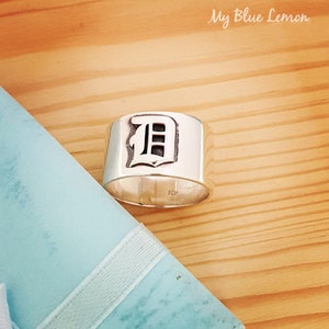 Men's Ring, Gift For Him, Initials , Monogram Ring, Goth Style, Father's Day Personalized Gift