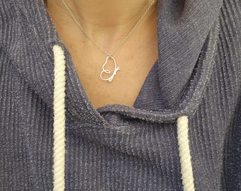 Butterfly Necklace Sterling Silver 925