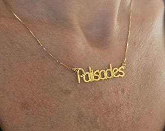 18k Gold Plated Personalized Name Necklace Palasades Style