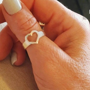 Heart Ring Sterling Silver 925 Hand Made Artisan Ring Love