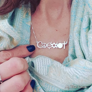 Sterling Silver Coexist Necklace: Interfaith Symbol, World Peace Pendant