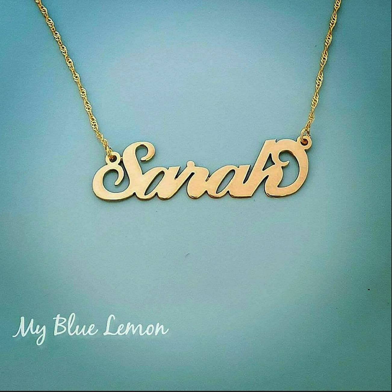 Collana Targa Nome Sarah Argento 925 - Pendente Personalizzato Femmina