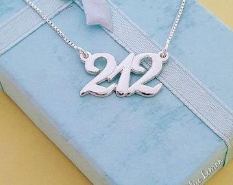 Naszyjnik z cyframi ze srebra próby 925: spersonalizowany kod kierunkowy, kod pocztowy