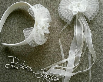 Diadema y broche Comunion