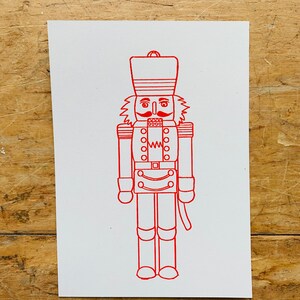 Weihnachtliche Postkarten mit Nussknacker, Recyceltes Papier,