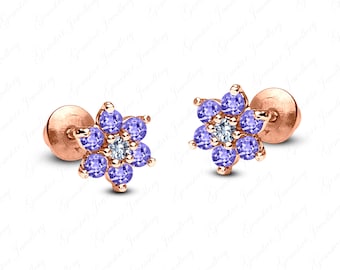 Gemstar Jewellery Excellent Blue Topaz Dog Paw Stud Earrings In 14k White Gold Finish Pure 925 Silver
