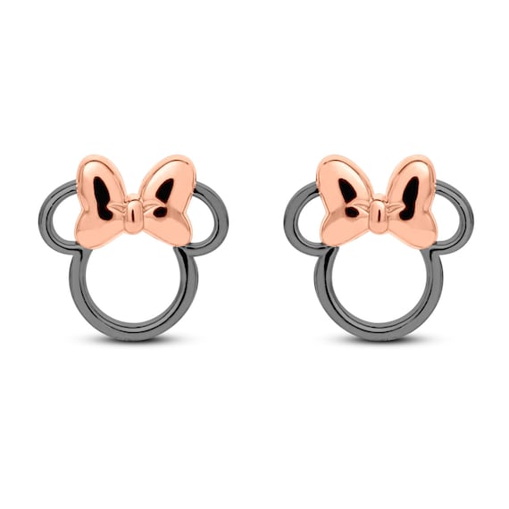 Gemstar Jewellery Round Cut Blue Topaz 14k Yellow Gold Plated Mickey Mouse Disney Stud Earrings