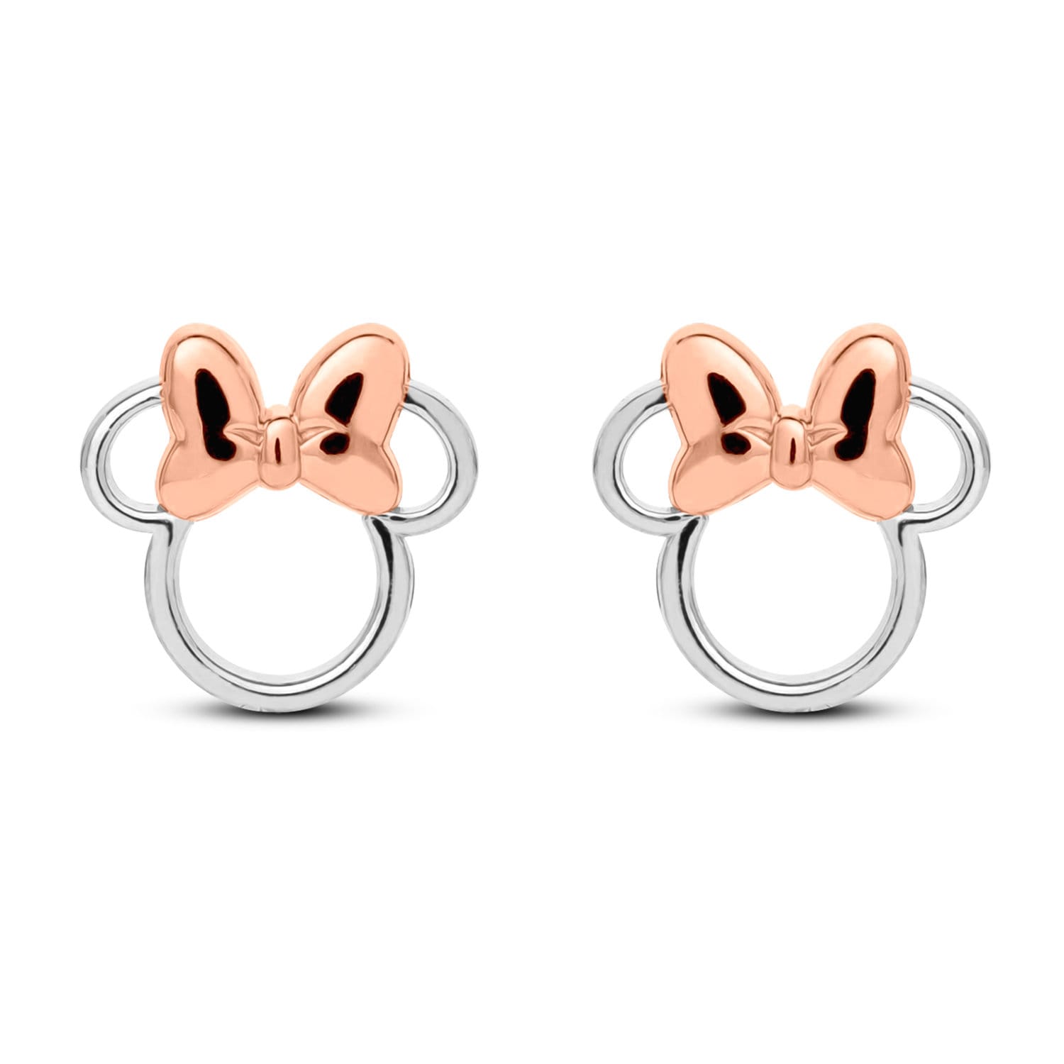 Girls Jewellery Disney Micky Mouse 14K White Gold Plated Simulated Diamond Stud Earrings For Womens