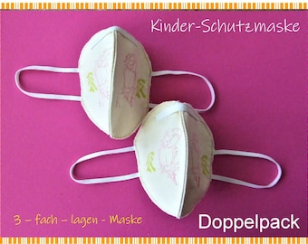 Kinder-Schutzmaske im Doppelpack , 3 fach lagen Maske