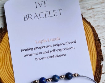 IVF Lapis Lazuli Bracelet Fertility Wish Band Hope Gift